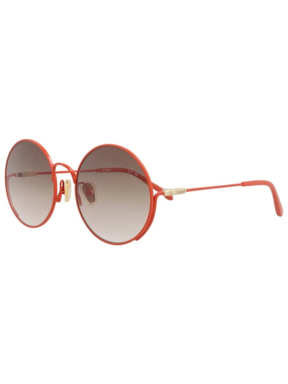 New Chloé Women's Sunglasses Round Oval Metal Frame Kids Unisex Orange Orange